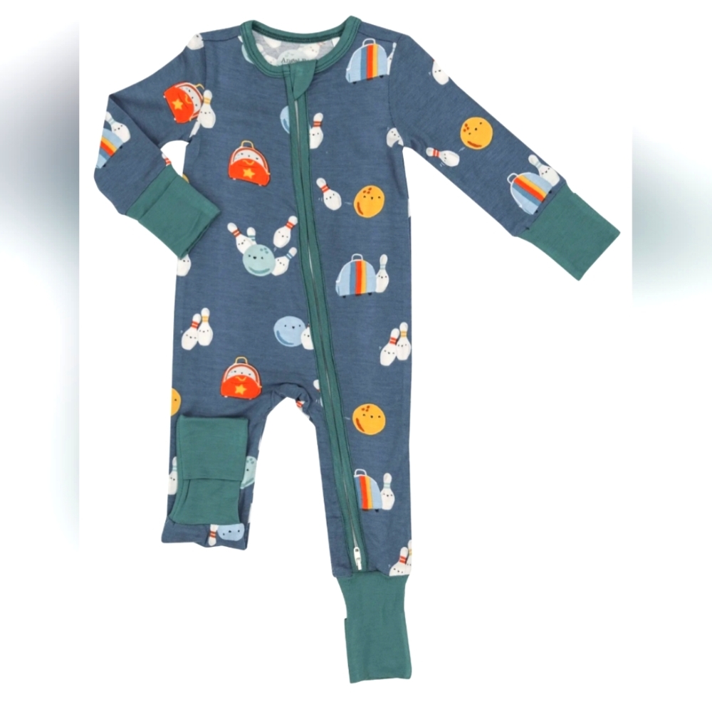 ANGEL DEAR, 2 Way Zipper Romper, Bowling Print, Various Sizes